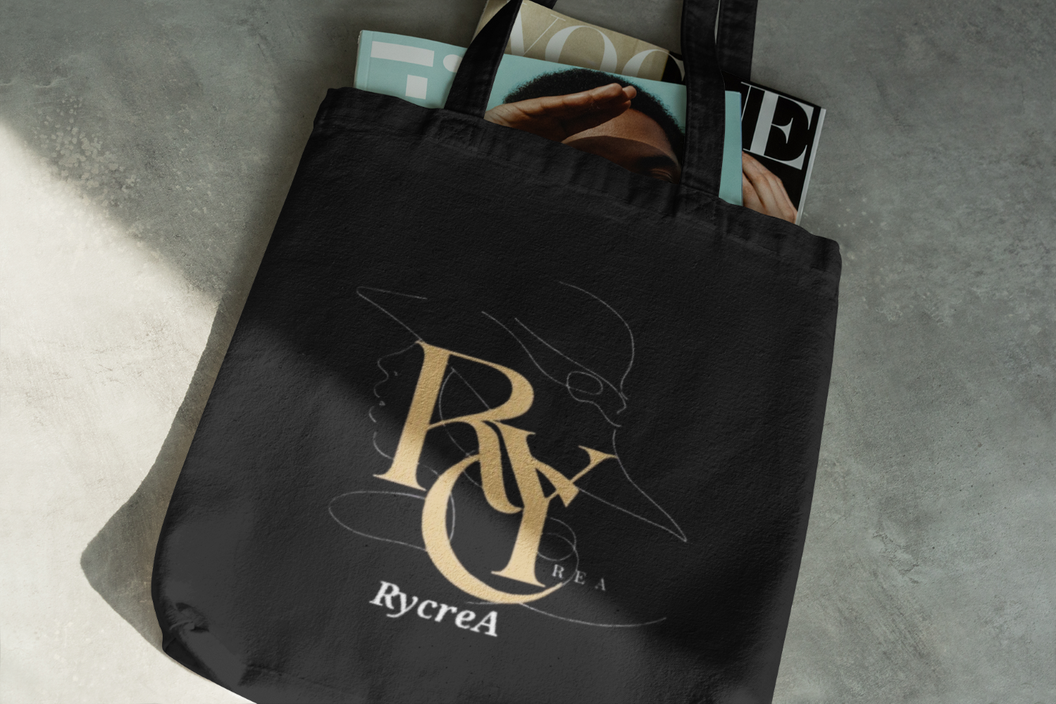 Tote bag grand sac shopping en coton naturel, accessoire écologique et pratique – Rycrea